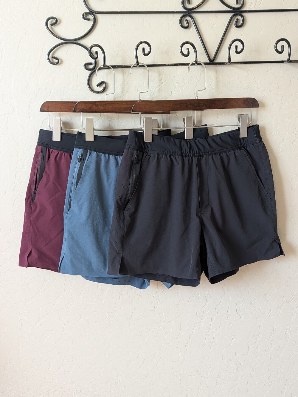 Lot of 3 Ten Thousand 5" Interval Shorts in Maroon, Black, Blue